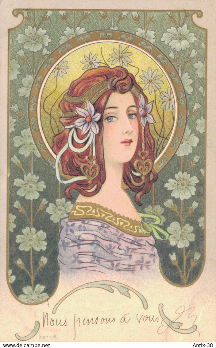 J126 - Illustrateur - Femme Art Nouveau - 1900-1949