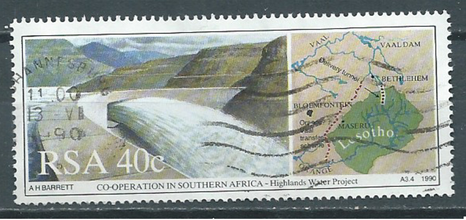 Afrique Du Sud YT N°708 Barrage Highlands Water Project Oblitéré ° - Usados