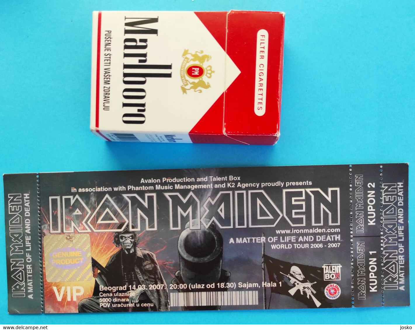 IRON MAIDEN - A Matter Of Life And Death ... BelgradeVIP Concert Ticket 2007. * MINT CONDITION * Billet Biglietto Boleto - Concerttickets