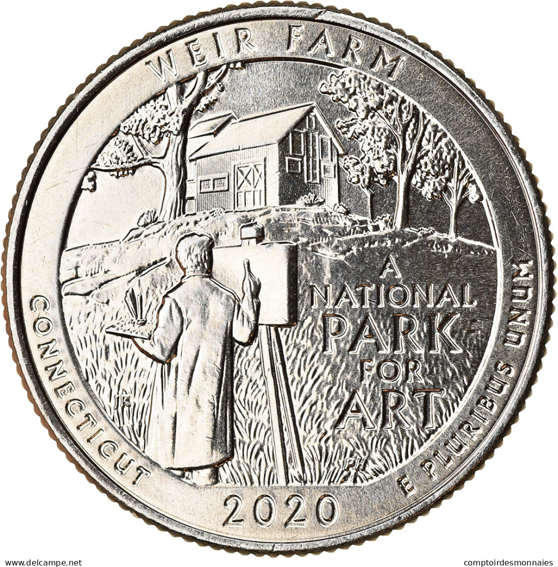 Monnaie, États-Unis, Quarter, 2020, Denver, Weir Farm - Connecticut, SPL - 2010-...: National Parks