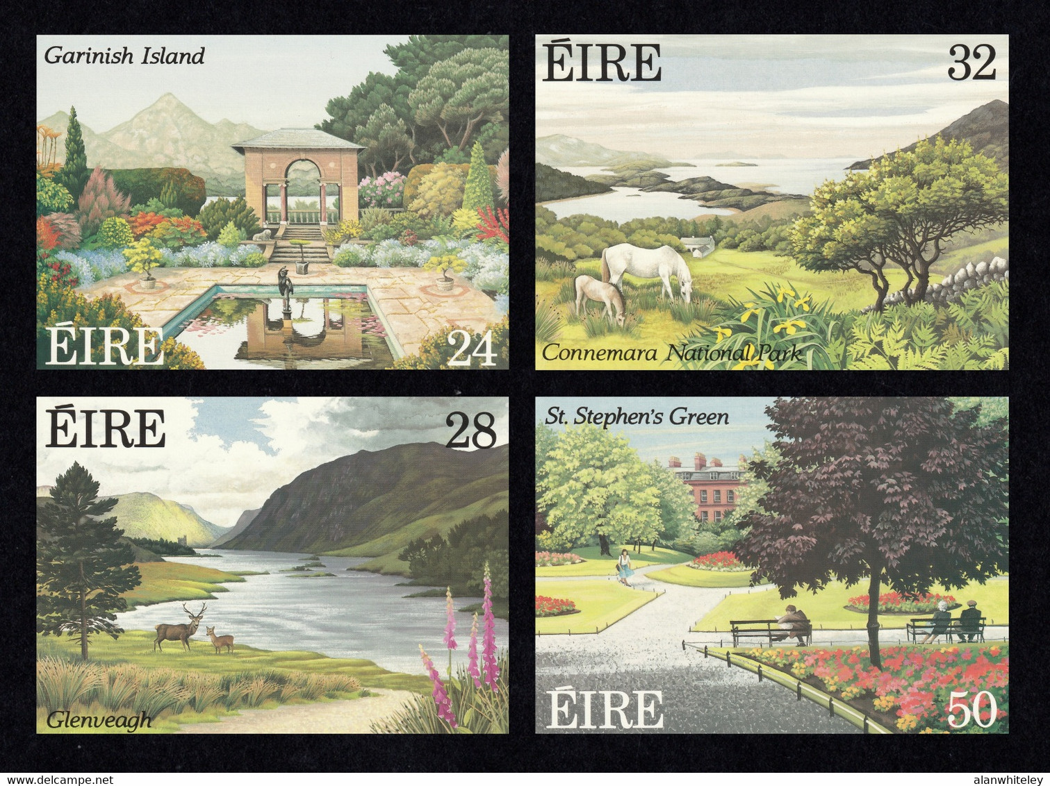 IRELAND 1989 National Parks & Gardens: Set Of 4 Postcards MINT/UNUSED - Interi Postali