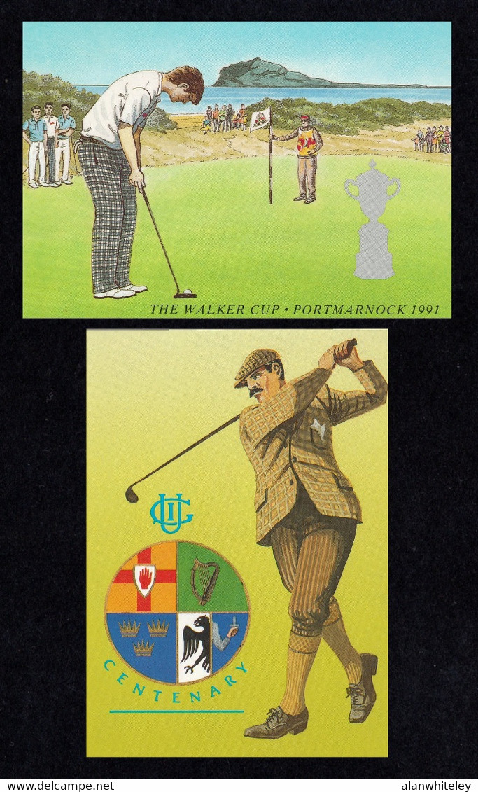 IRELAND 1991 Golf Commemorations: Set Of 2 Postcards MINT/UNUSED - Entiers Postaux