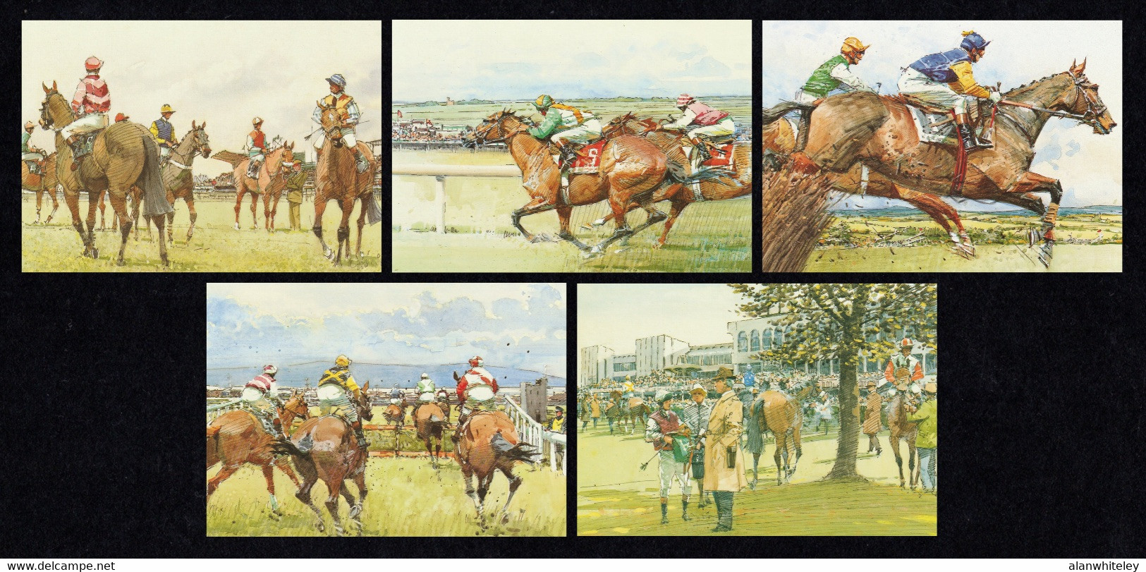 IRELAND 1996 Irish Horse Racing: Set Of 5 Postcards MINT/UNUSED - Interi Postali