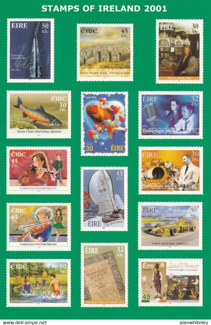 IRELAND 2002 General Post Office/2001 Issues: Set of 6 Postcards MINT/UNUSED