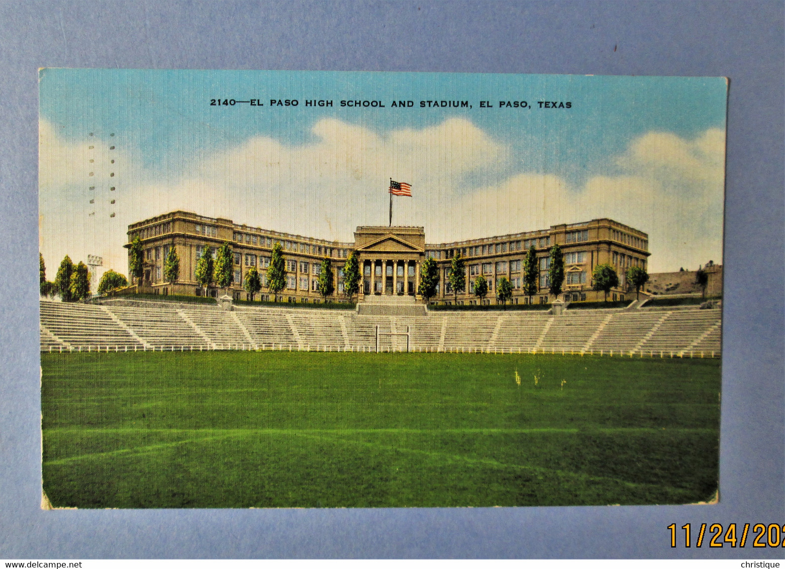 El Paso High School And Stadium,  El Paso,  Texas    WWII  Military Free Postage - El Paso