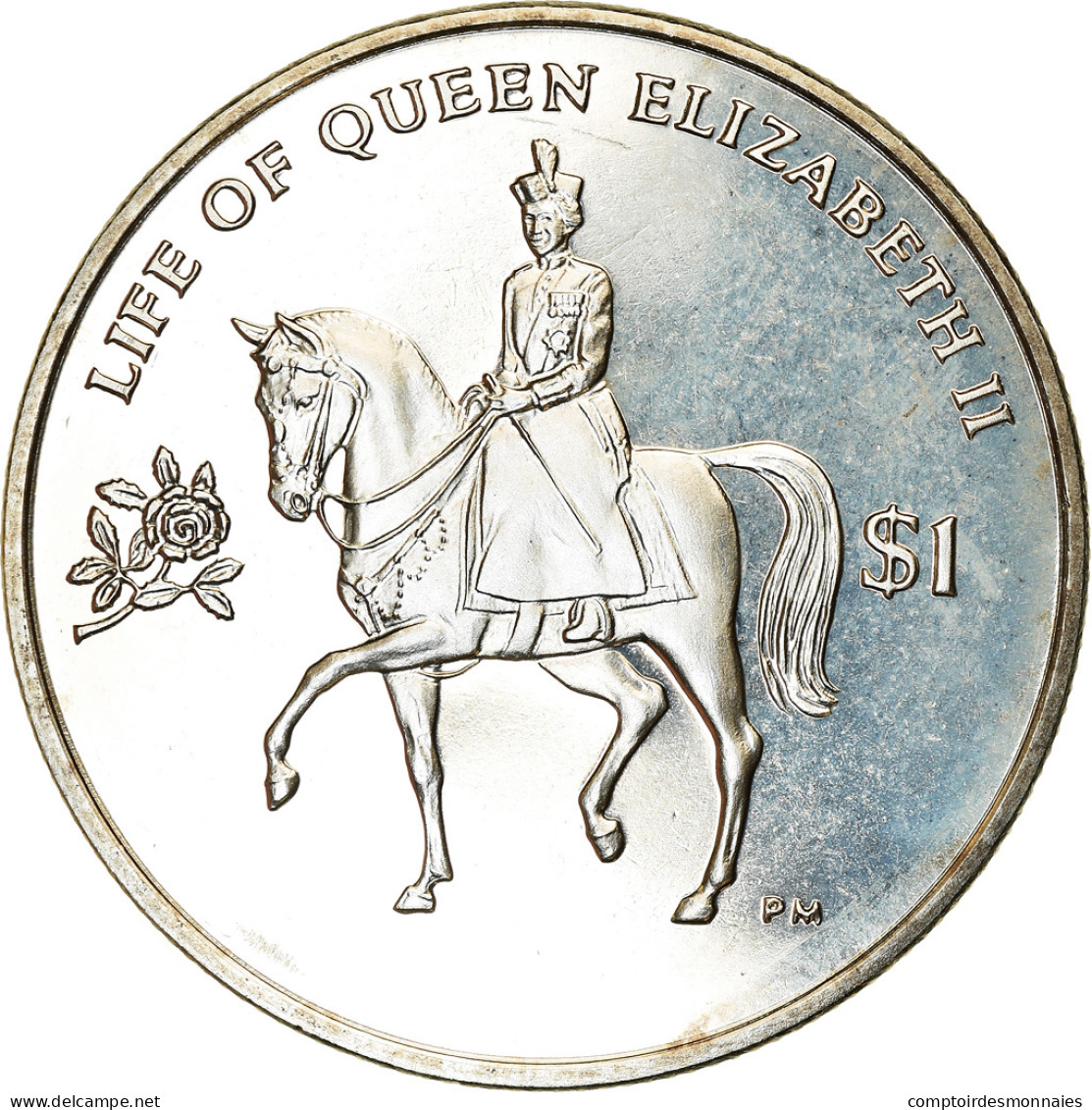 Monnaie, BRITISH VIRGIN ISLANDS, Dollar, 2012, Franklin Mint, Reine Elizabeth - Iles Vièrges Britanniques