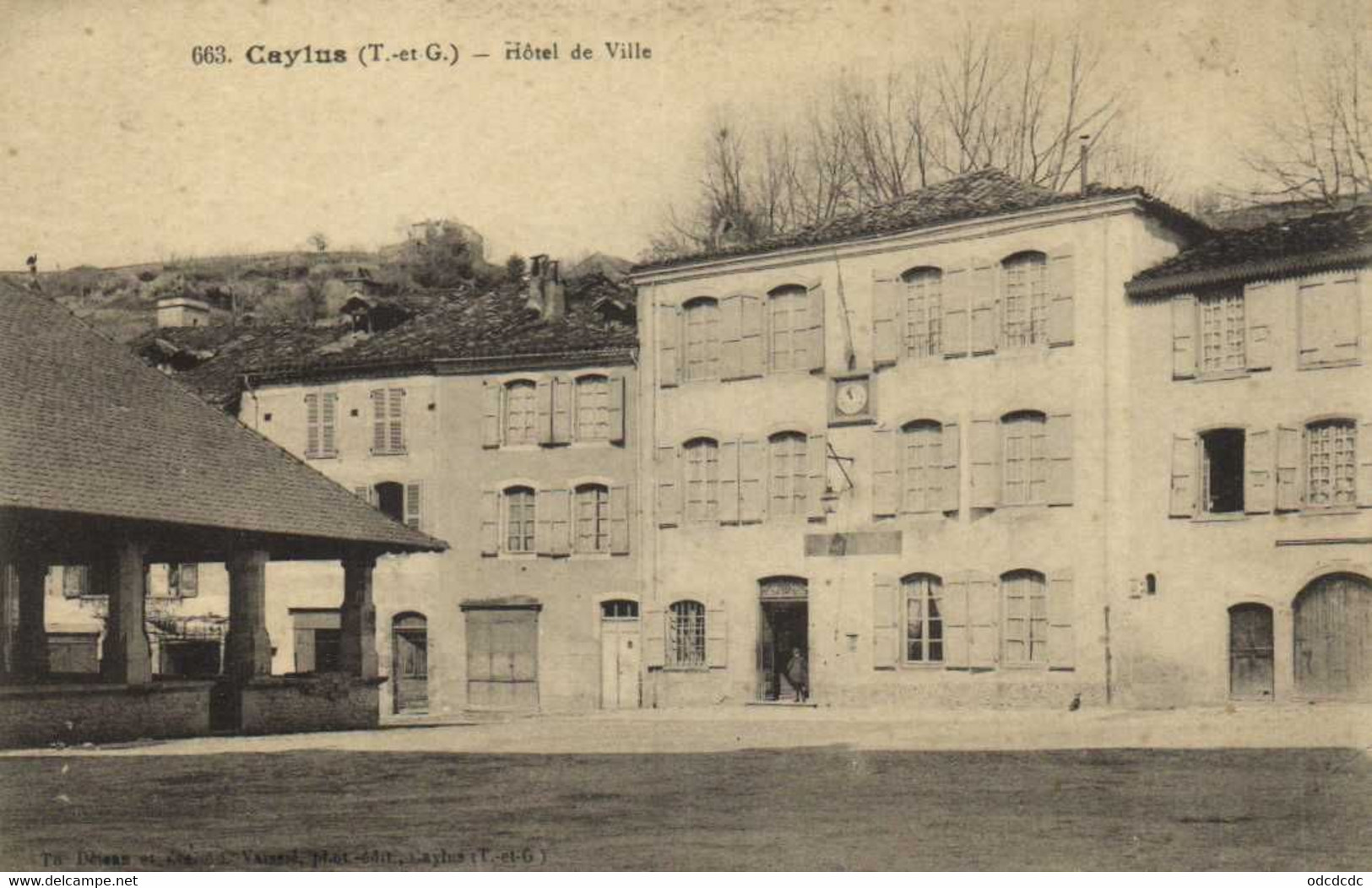 CAYLUS ( T Et G) Hotel De Ville Halle Recto Verso - Caylus