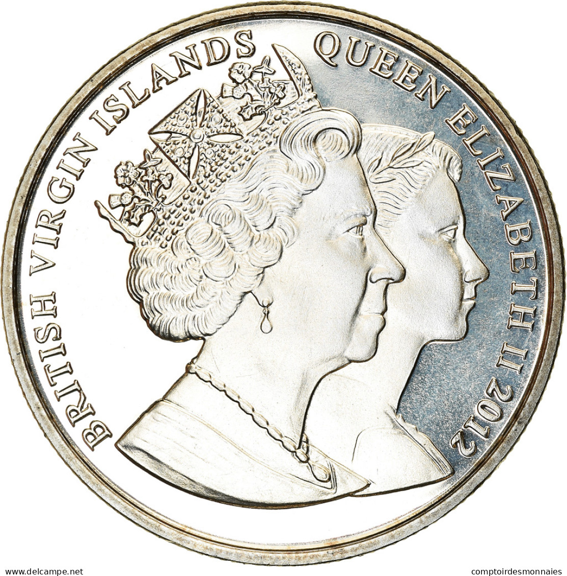 Monnaie, BRITISH VIRGIN ISLANDS, Dollar, 2012, Franklin Mint, Reine Elizabeth - British Virgin Islands