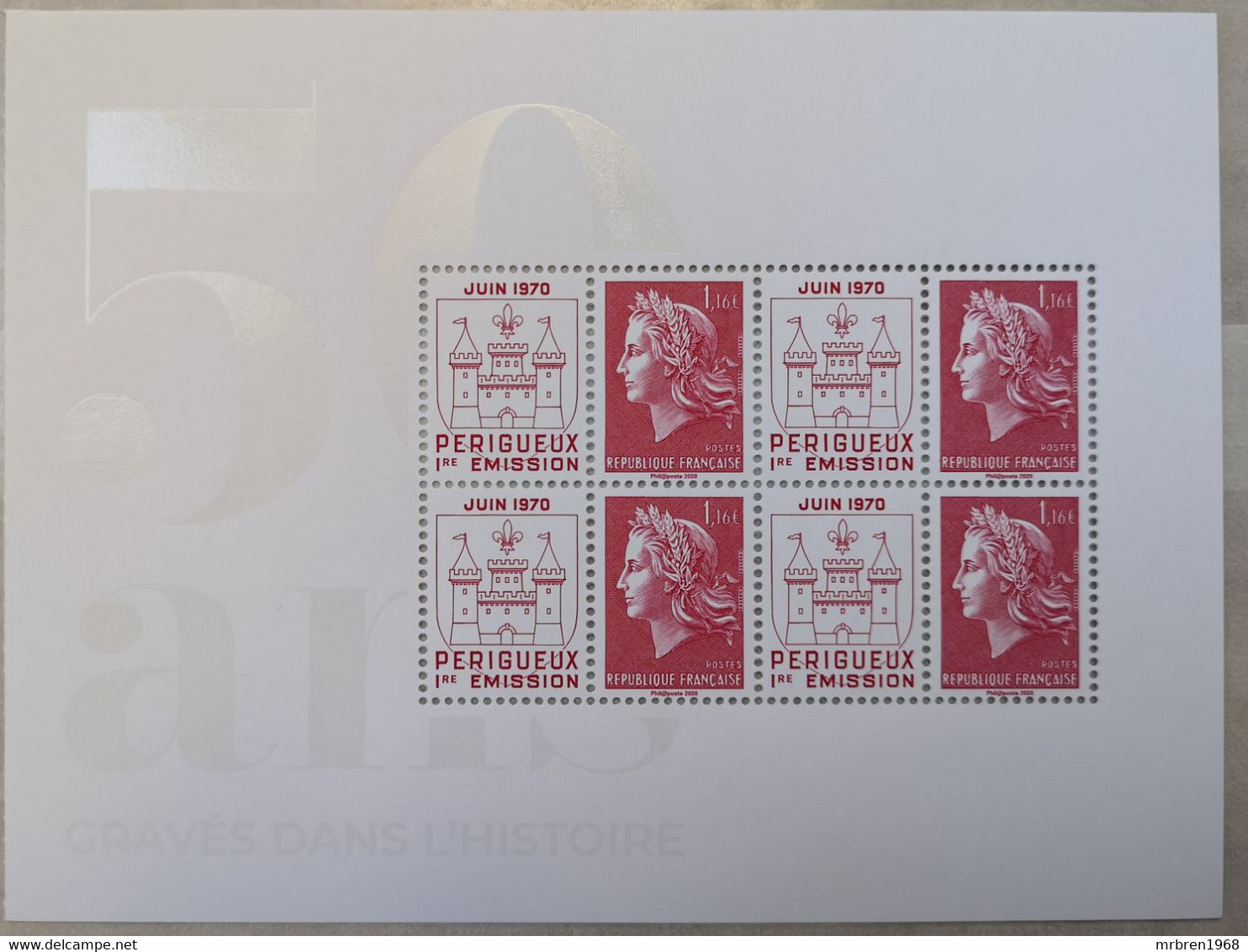 Bloc Feuillet Marianne De Cheffer Livret 50 Ans Imprimerie Timbres-poste - Unused Stamps