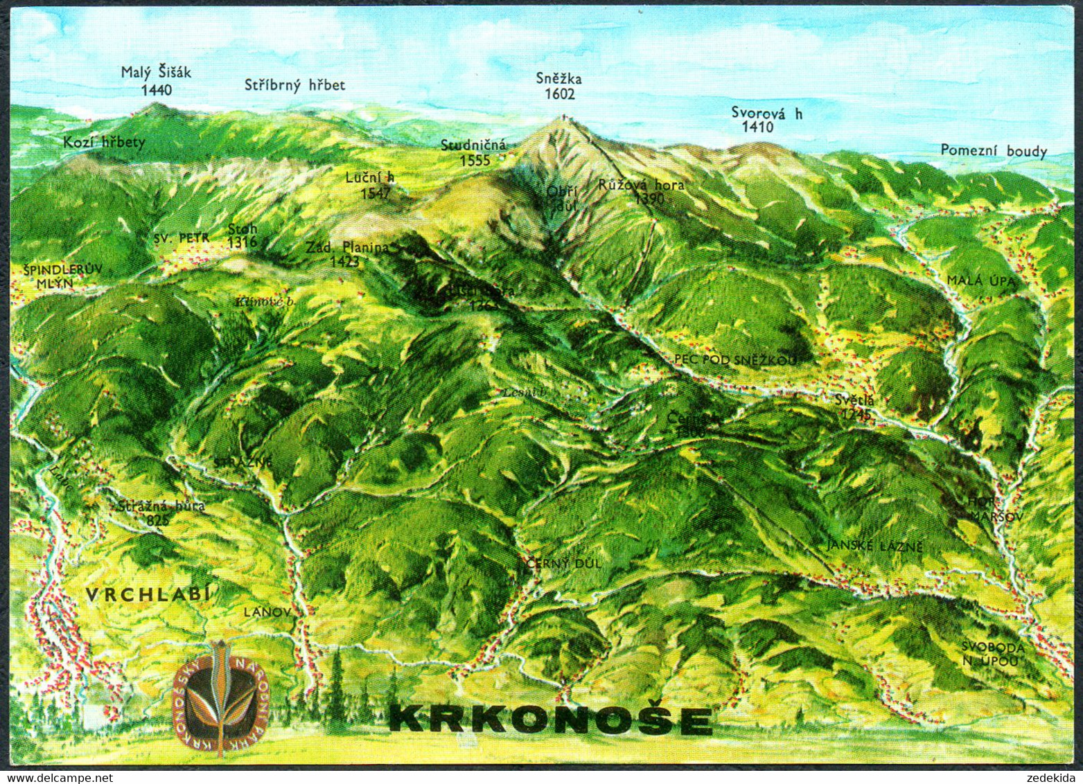 E5100 - Krkonoše Karkonosze Riesengebirge Reliefkarte Schlesien - Landkarten