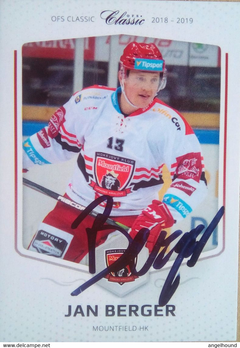 Jan Berger ( Ice Hockey Player) - Authographs