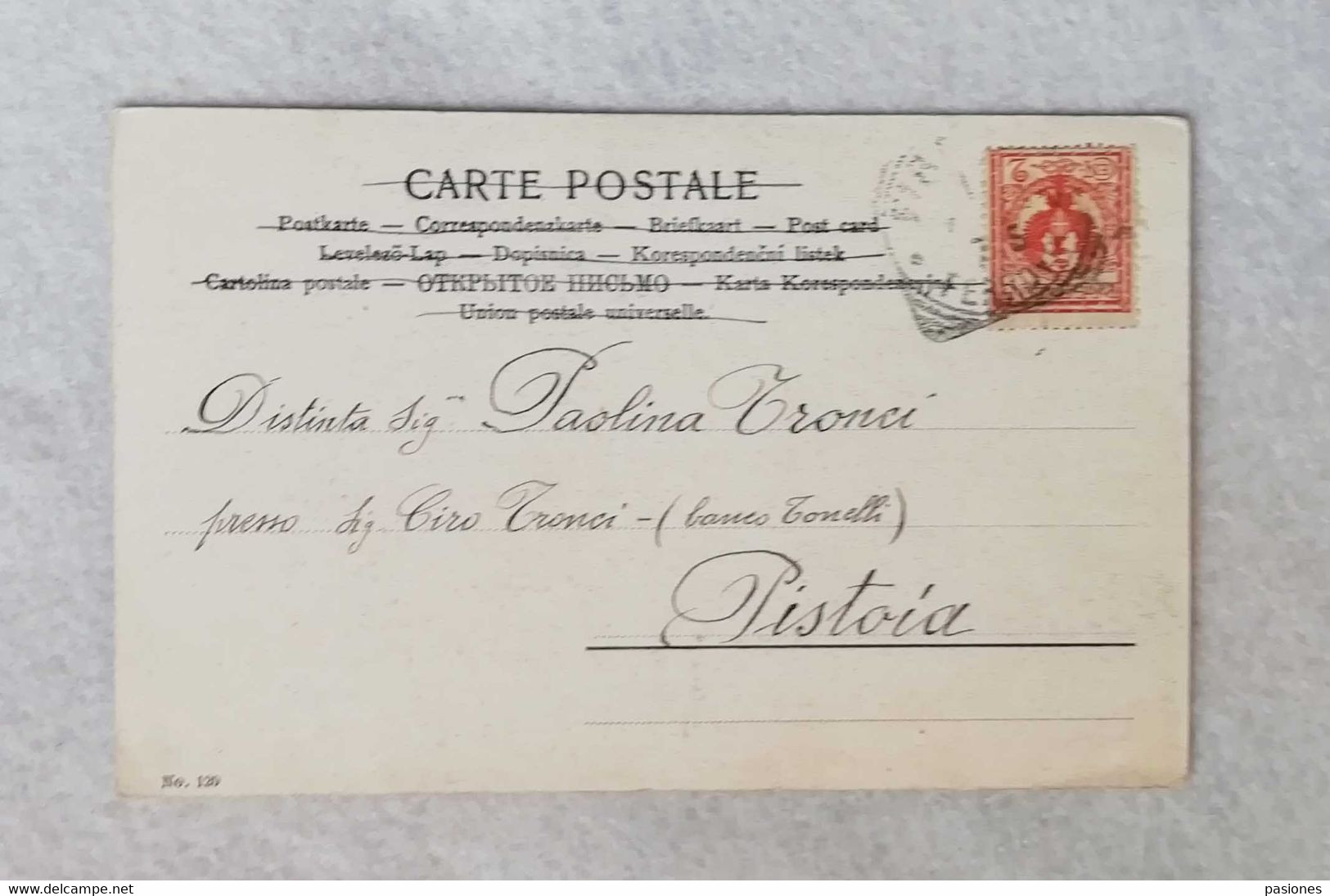 Cartolina Postale Figurativa Di Donna, Viaggiata Da Firenze Per Pistoia 1902 - Fotografia