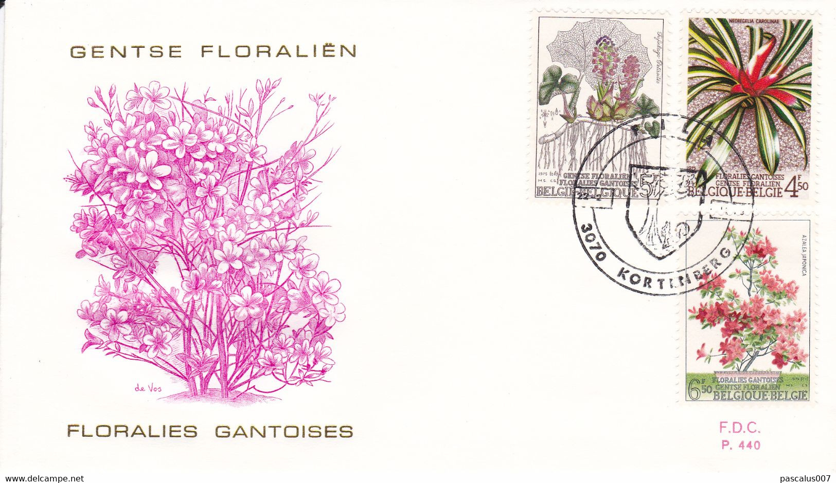 B01-228 1749 1750 1751 FDC P440 Floralie Floriade Floralies Gantoises V 22-2-1975 3070 Kortenberg €4 - Non Classés