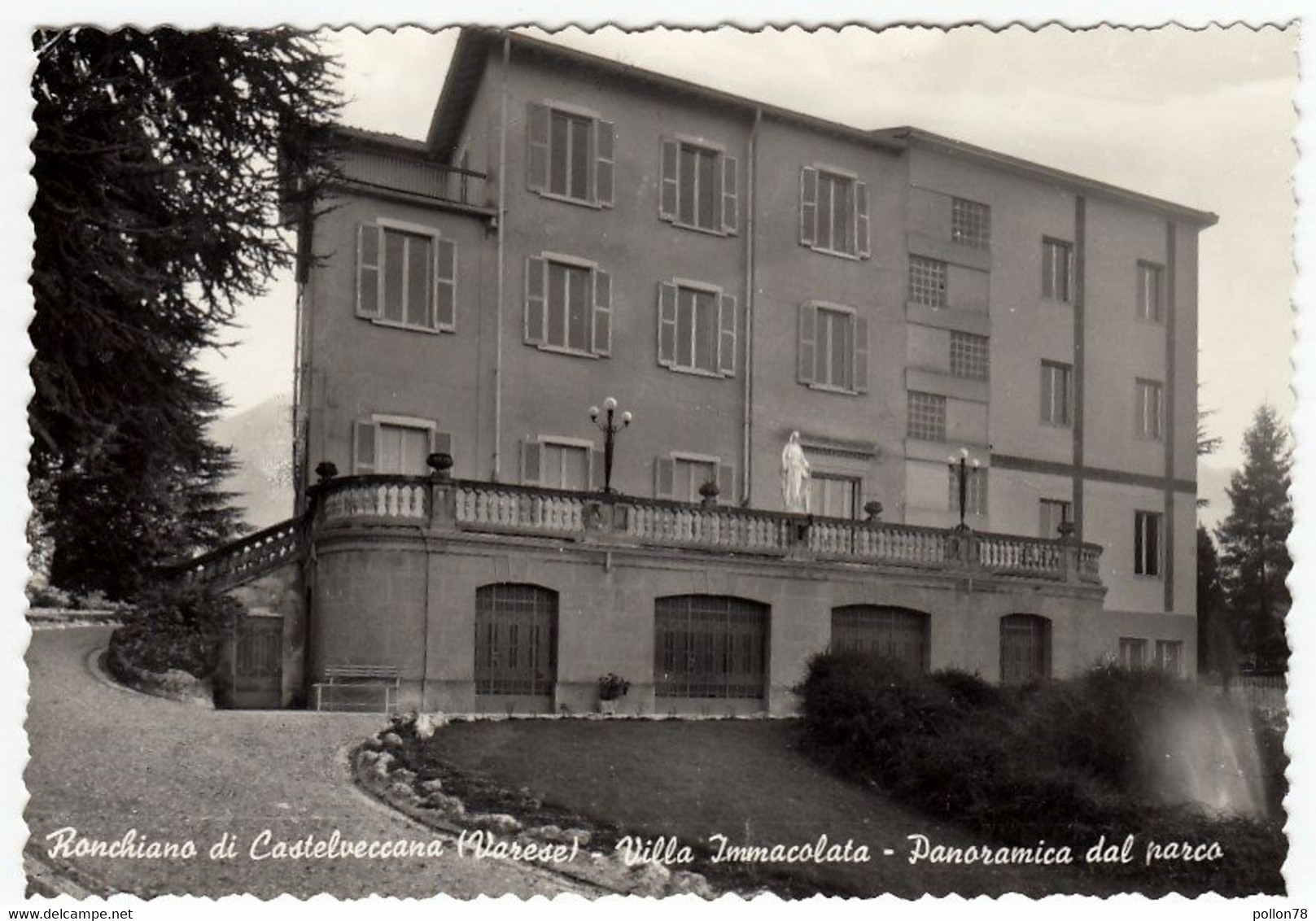 RONCHIANO DI CASTELVECCANA - VILLA IMMACOLATA - PANORAMICA DAL PARCO - LUINO - VARESE - Luino