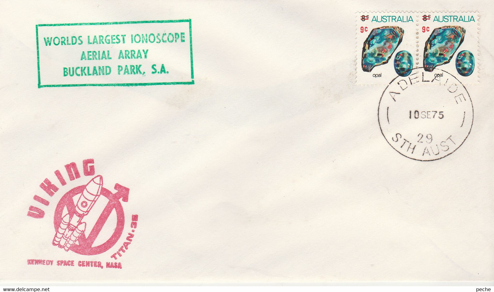 N°957 N -lettre (cover) -Viking -Titan 3E-Australia -cachet Adelaide 1975- - Oceania