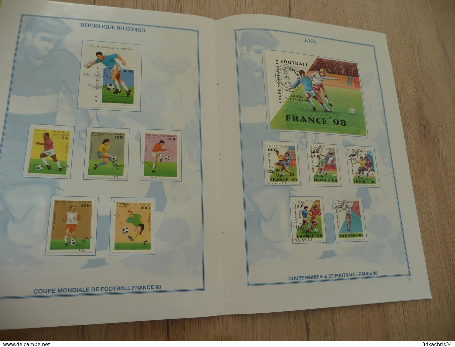 Football Coupe du Monde  World Cup 1 cahier collector 75 TP = 11 blocs oblitérés used environs coupe 98