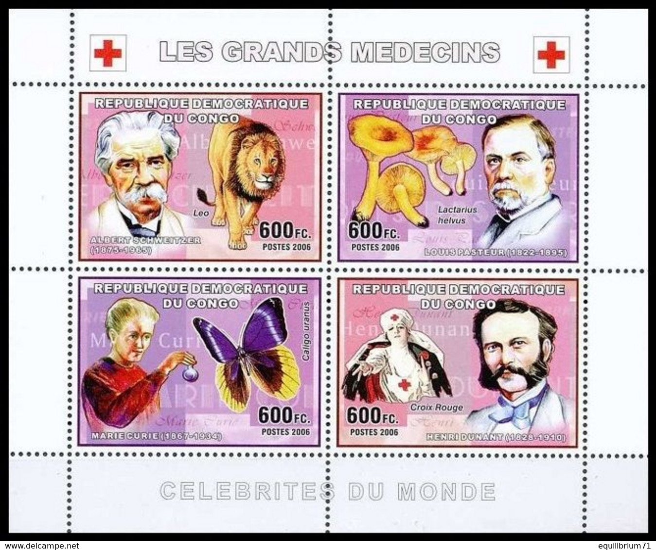 2329/2332** - Les Grands Médecins / De Grote Doktoren / Die Großen Ärzte / The Great Doctors - CONGO - Henry Dunant