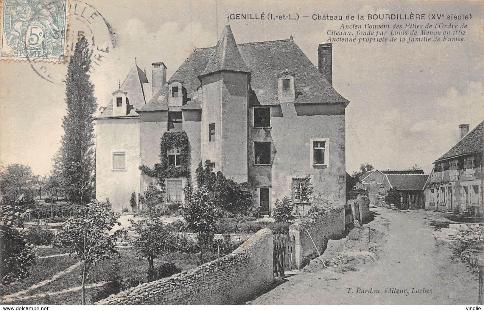 PIE-R.F-20-1850 : GENILLE. CHATEAU DE LA BOURDILLIERE - Genillé