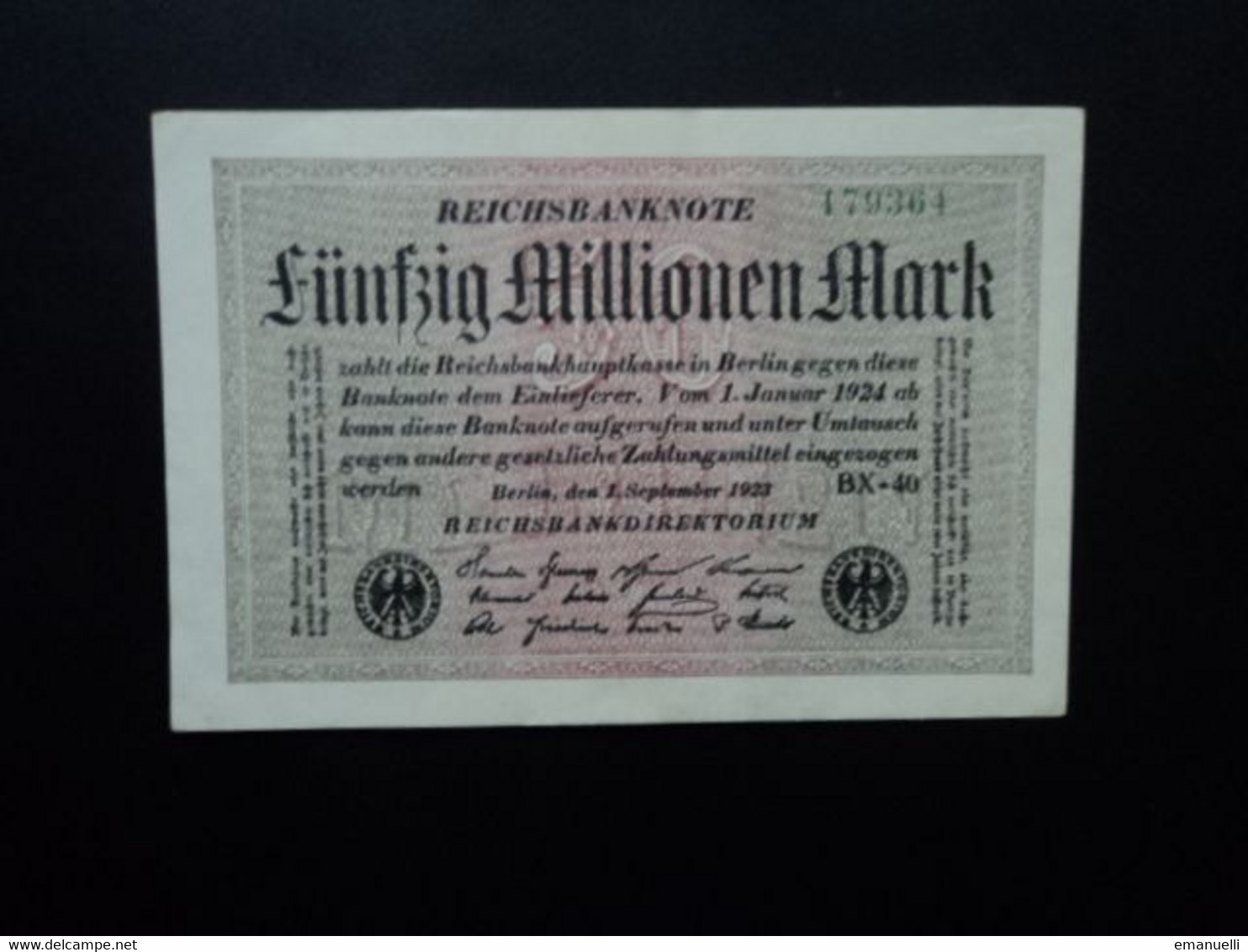 ALLEMAGNE * : 50 MILLIONEN MARK   1.9.1923     CA 108h, ** / P 109c     SUP - 50 Millionen Mark