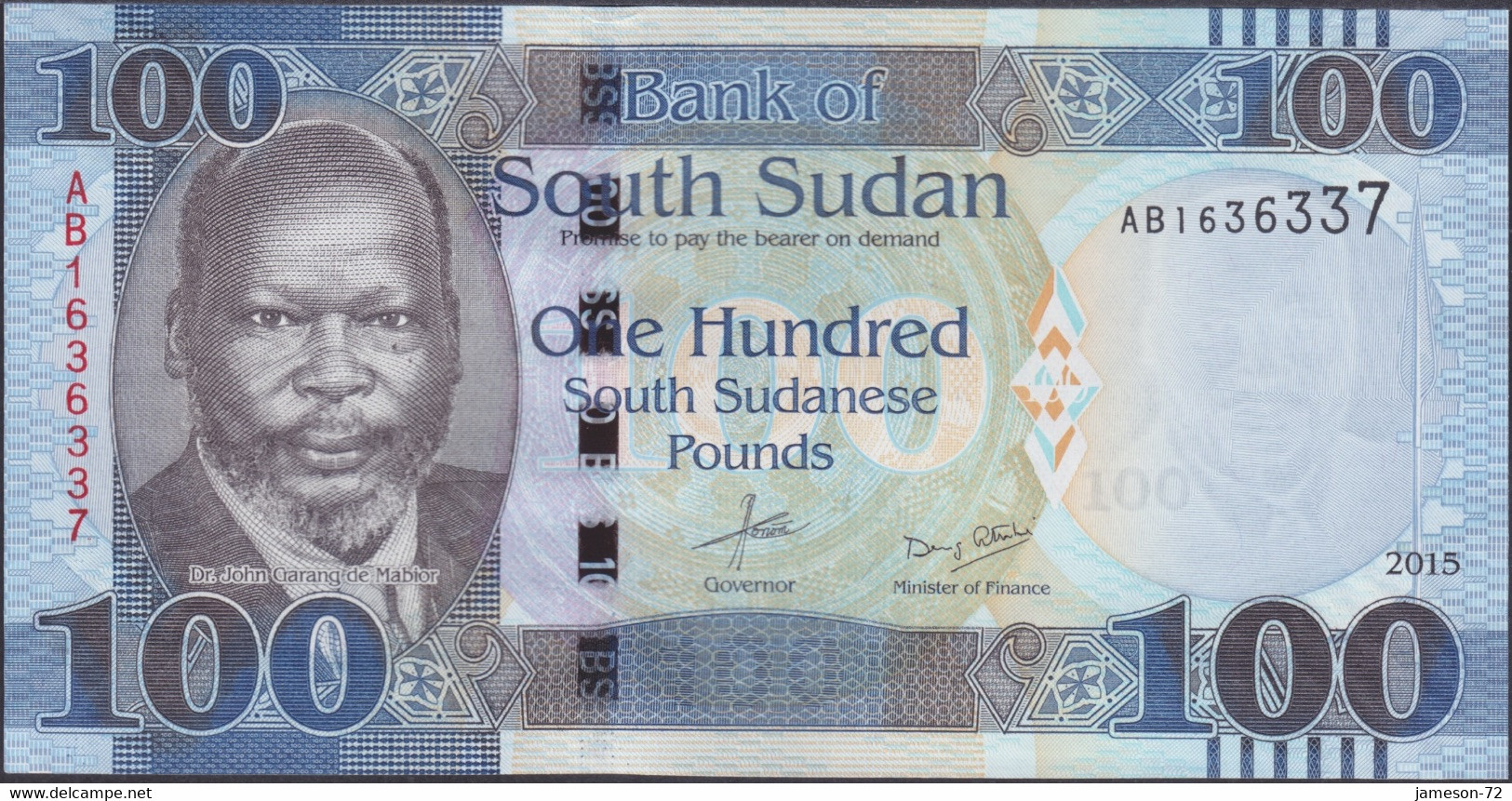 SOUTH SUDAN - 100 Pounds ND (2015) P# 15a Africa Banknote - Edelweiss Coins - Sudan Del Sud
