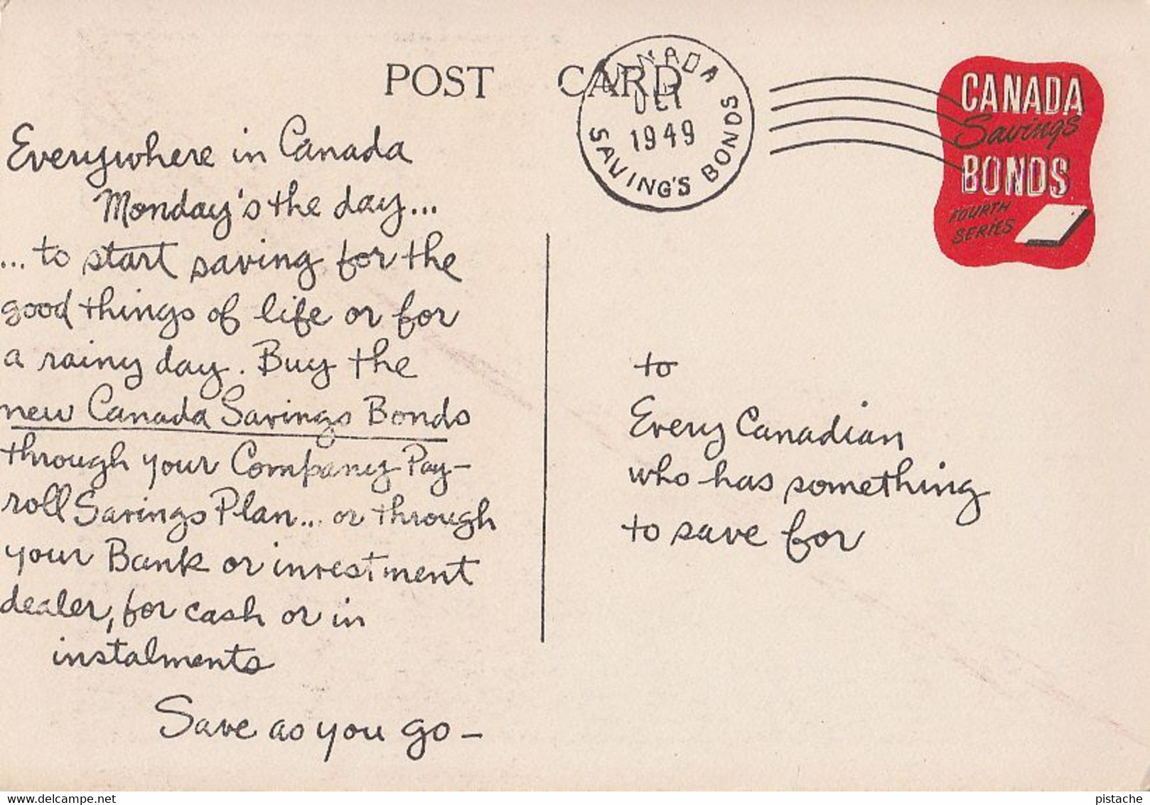 Charlottetown - Prince Edward Island - Harbour Harbor Port - Written In 1949 - Canada Bonds Postmark - 2 Scans - Charlottetown