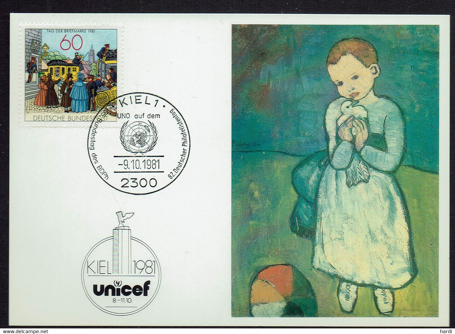 BRD 1981, MiNr 1112, Auf UNICEF Postkarte, Gestempelt, - Umschläge - Gebraucht