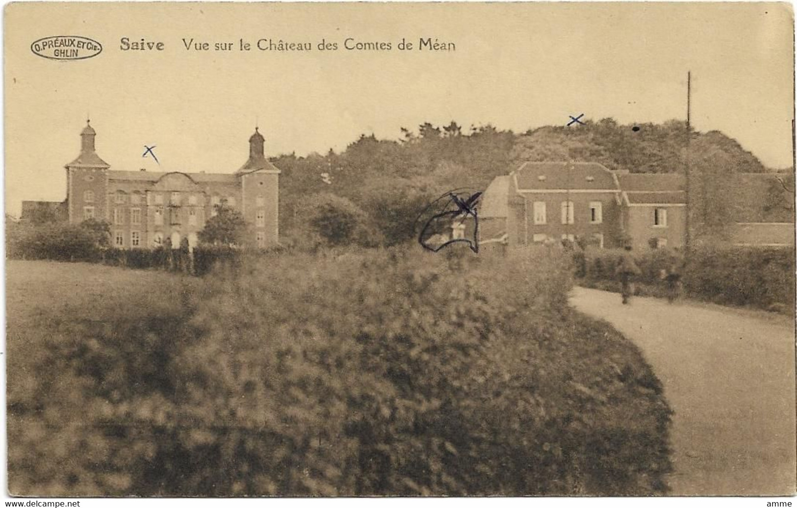 Saive   *  Vue Sur Le Chateau Des Comtes De Méan - Blegny