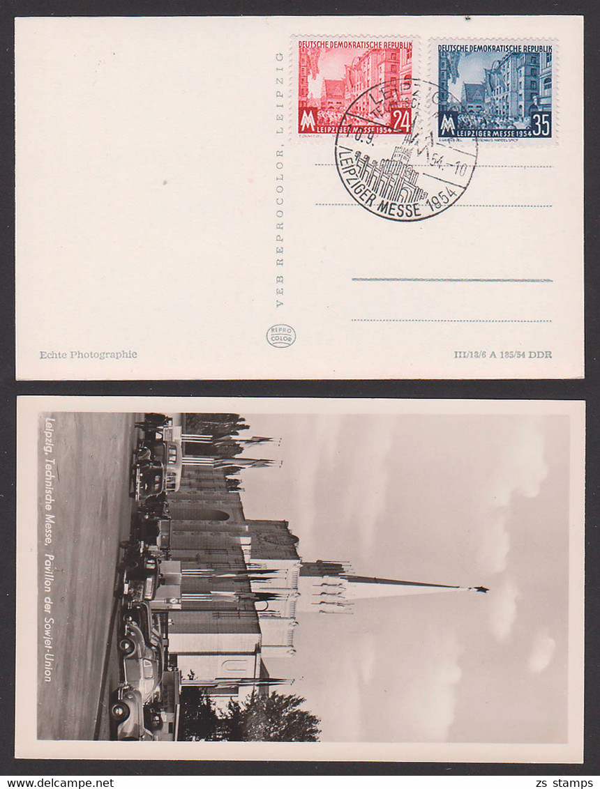 Leipzig Technische Messe Pavillon Der Sowjet-Union Fotokarte Mit Passendem SoSt. 10.9.54, Messehaus Handelshof - Máquinas Franqueo (EMA)