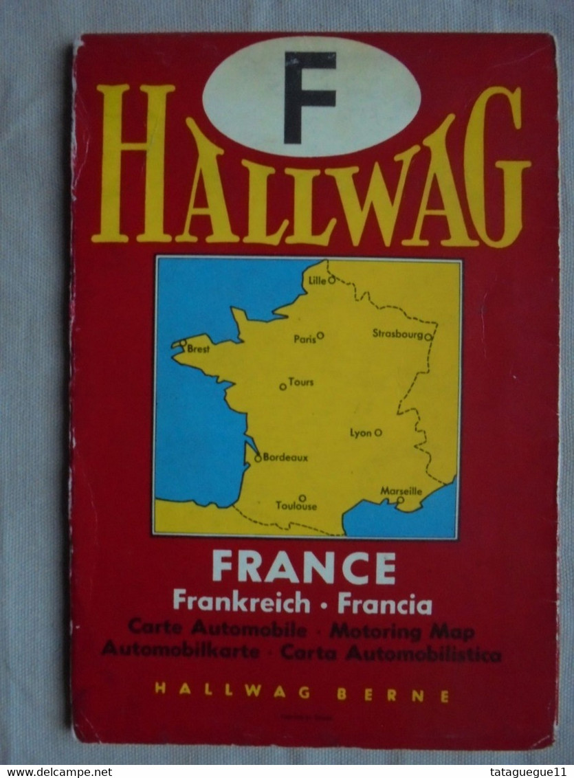 Ancien - Carte Routière - Hallwag - France - Avril 1961 - Roadmaps