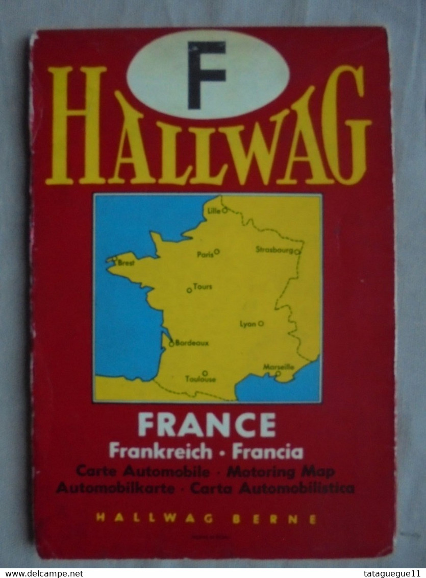 Ancien - Carte Routière - Hallwag - France - Avril 1961 - Roadmaps