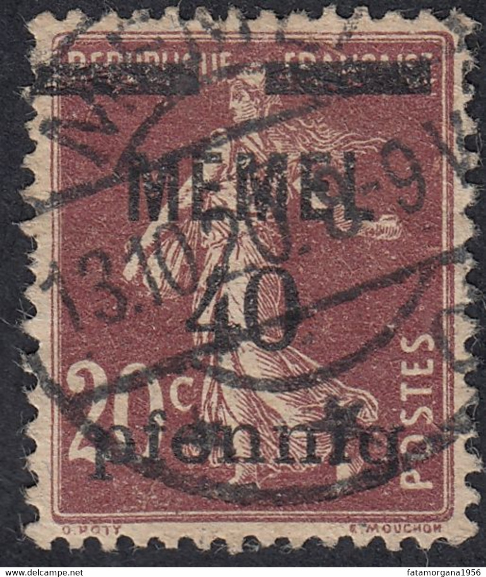 FRANCE Francia Frankreich (colonie) - 1920/1921 - Memel - Yvert 22, Obliterato, Marrone. - Used Stamps