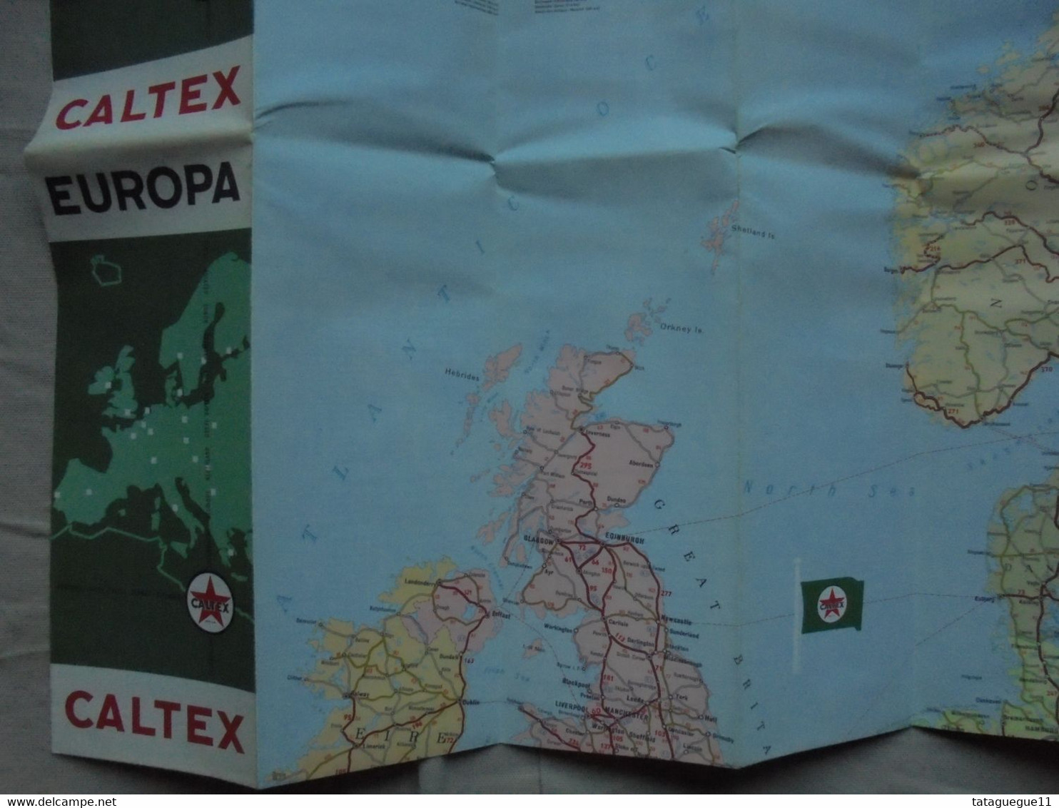 Ancien - Carte routière - CALTEX - Europa -