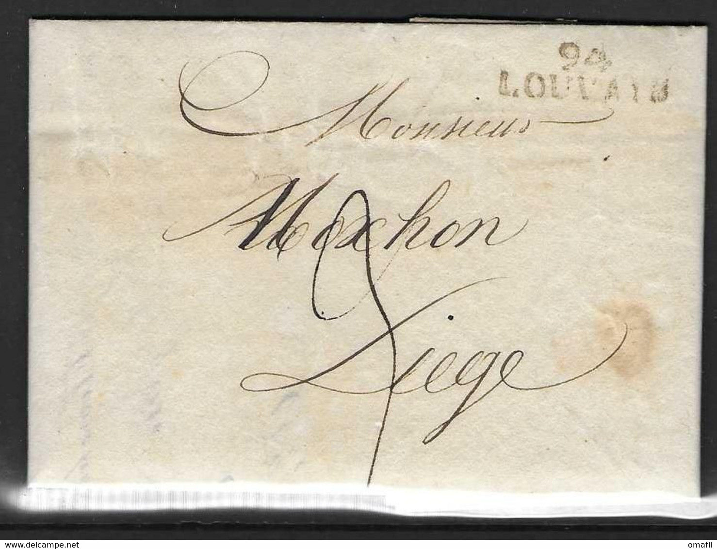 Voorloper 1810 Verstuurd Van Louvin Naar Liège - 1794-1814 (Période Française)