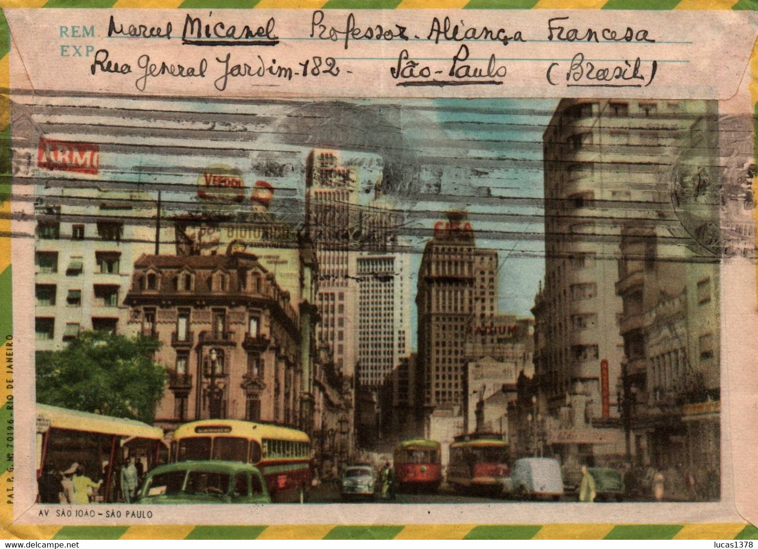 BRASIL / 1961 FOR NICE FRANCE  / VIA AEREA / AIR MAIL / PICTURE ON BACK - Briefe U. Dokumente