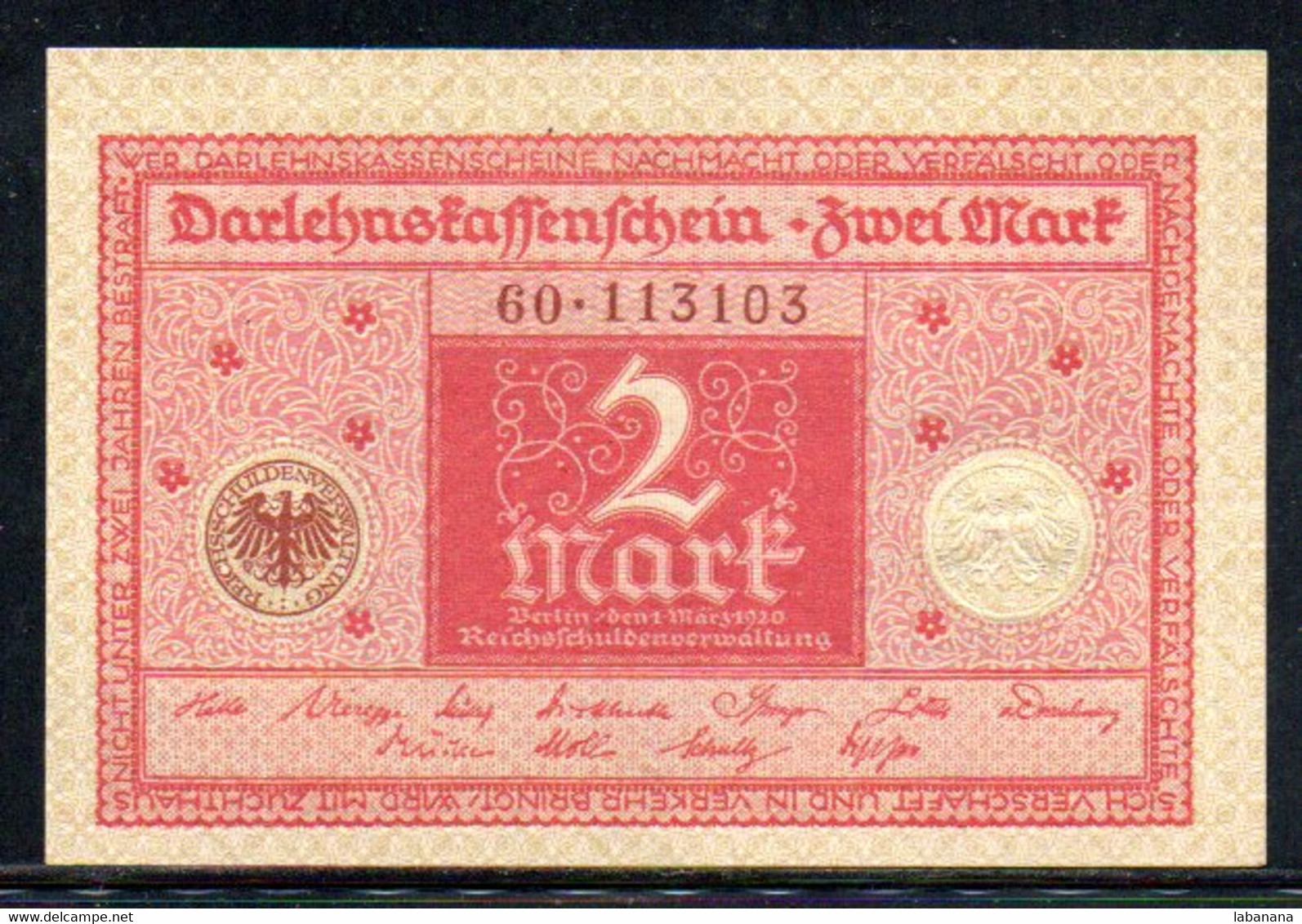 561-Allemagne Billet De 2 Mark 1920 60-113 Neuf - 2 Mark