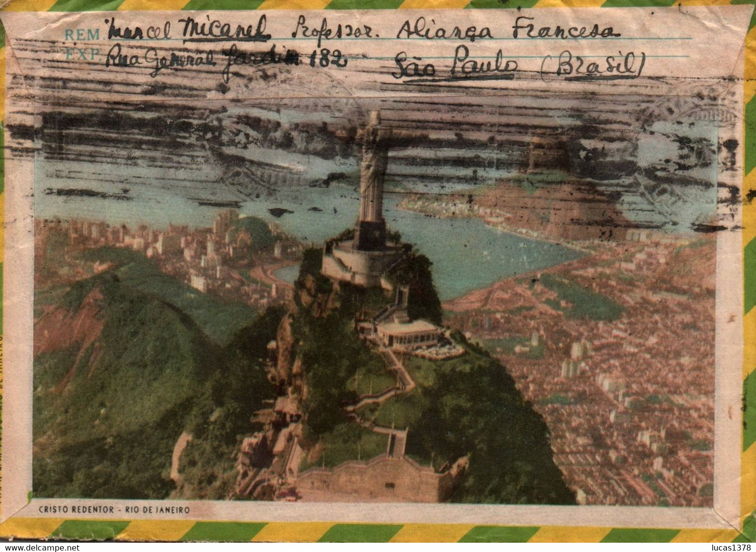 BRASIL / 1961 FOR NICE FRANCE  / VIA AEREA / AIR MAIL / PICTURE ON BACK / NICE STAMPS - Lettres & Documents