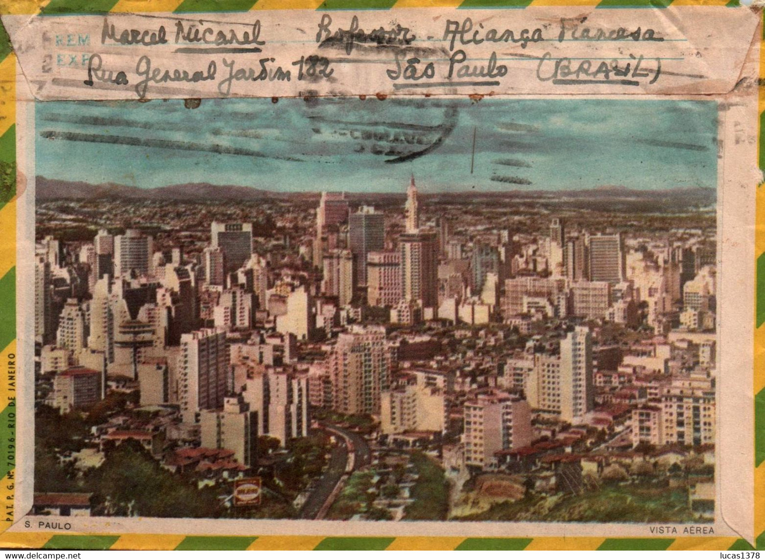 BRASIL / 1961 FOR NICE FRANCE  / VIA AEREA / AIR MAIL / PICTURE ON BACK / NICE STAMPS - Cartas & Documentos