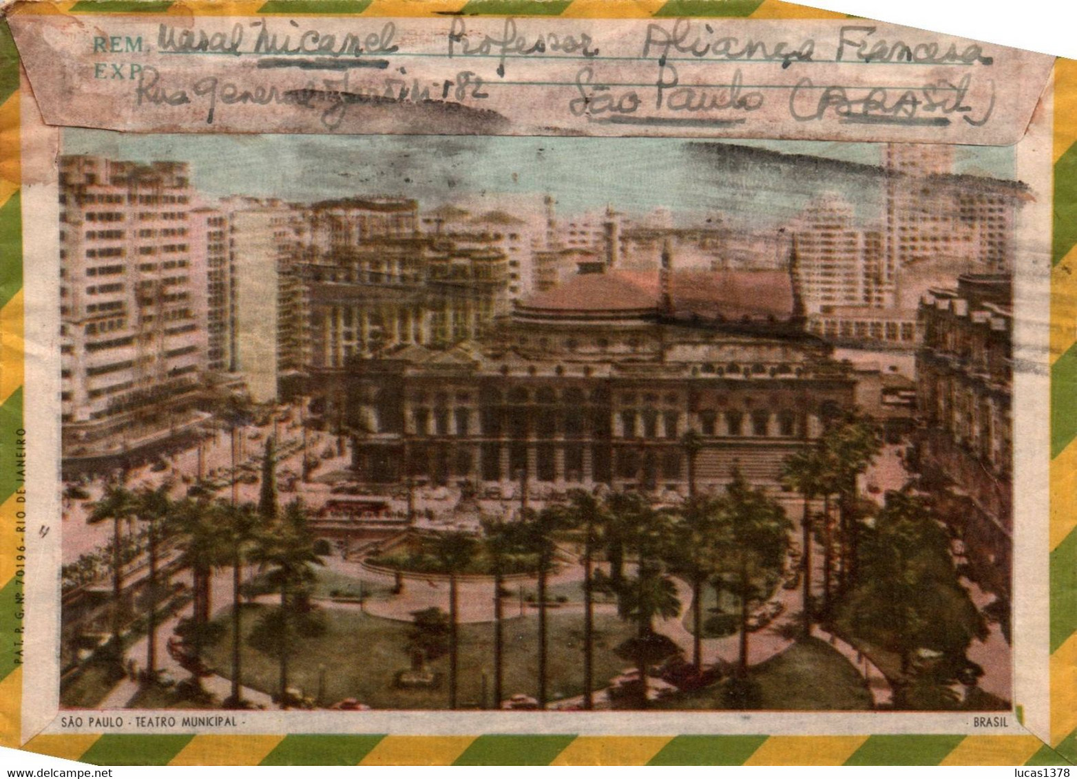 BRASIL / 1961 FOR NICE FRANCE  / VIA AEREA / AIR MAIL / PICTURE ON BACK / NICE STAMPS - Briefe U. Dokumente