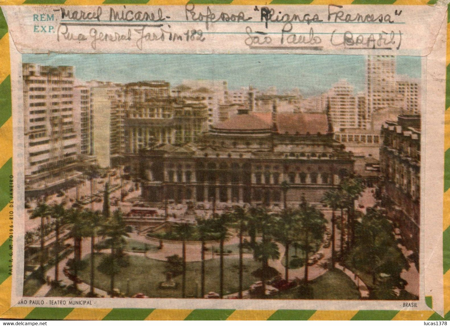 BRASIL / 1961 FOR NICE FRANCE  / VIA AEREA / AIR MAIL / PICTURE ON BACK / NICE STAMPS - Cartas & Documentos