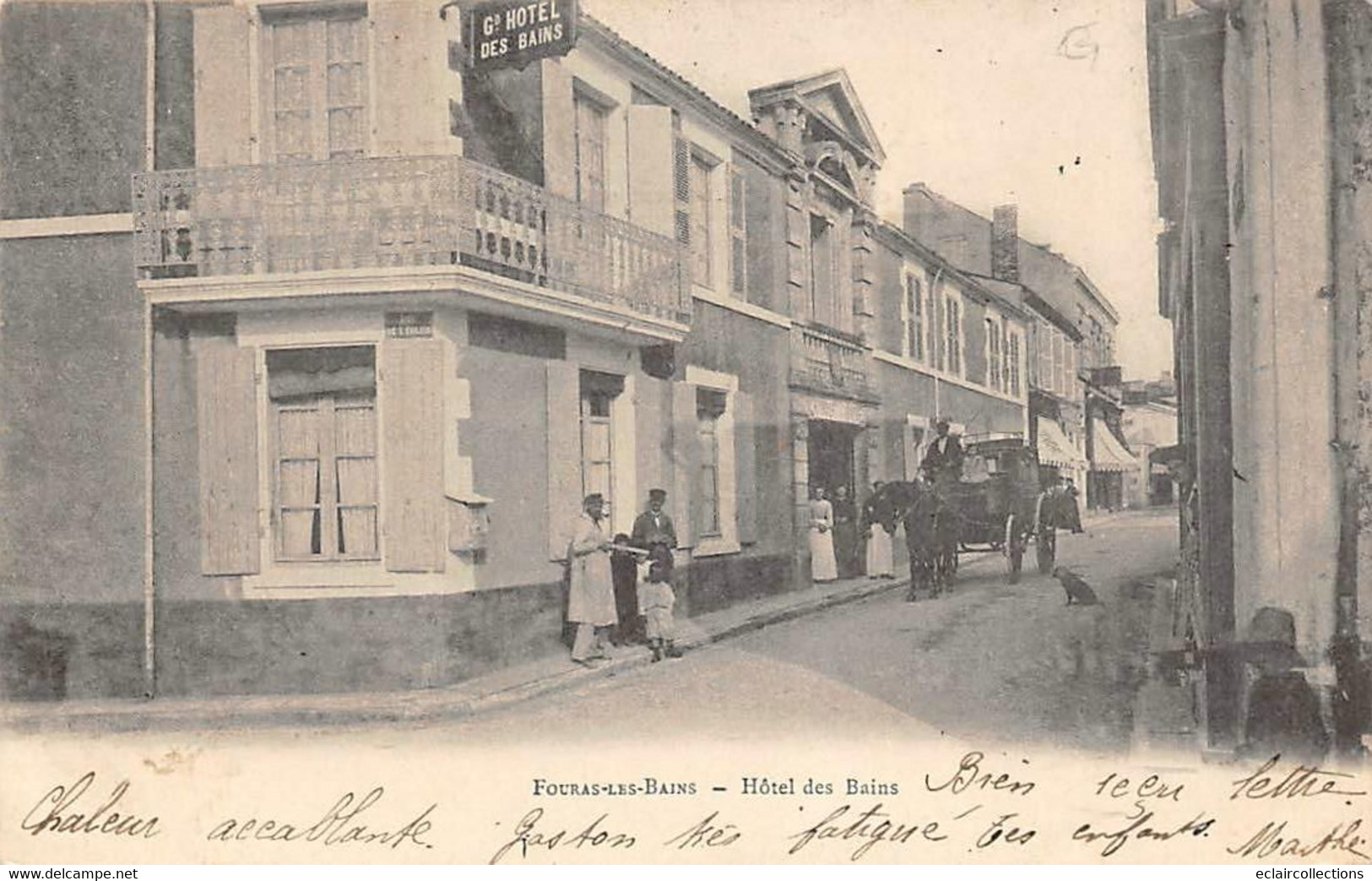 Fouras           17         Hôtel Des Bains . Calèche.       (voir Scan) - Fouras-les-Bains