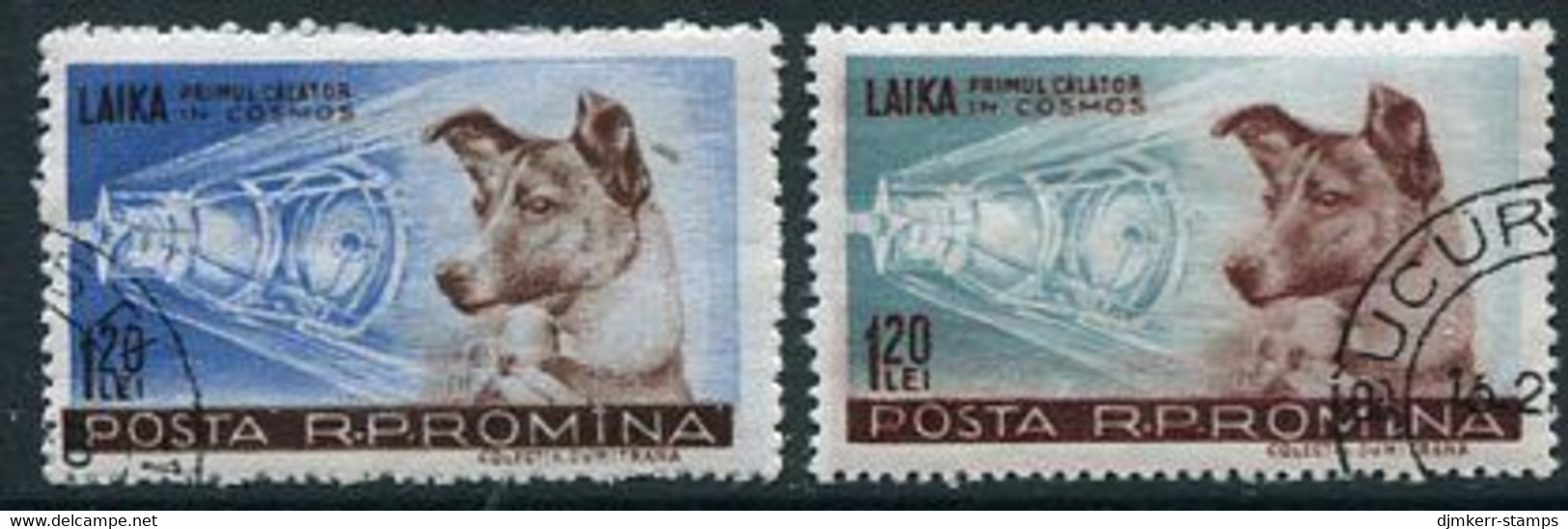 ROMANIA 1957 Space Flight Of Laika Used.  Michel 1684-85 - Used Stamps