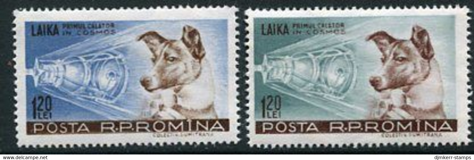 ROMANIA 1957 Space Flight Of Laika MNH / **.  Michel 1684-85 - Nuevos