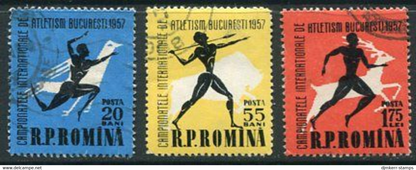 ROMANIA 1957 Athletics World Championship Used.  Michel 1666-68 - Usado