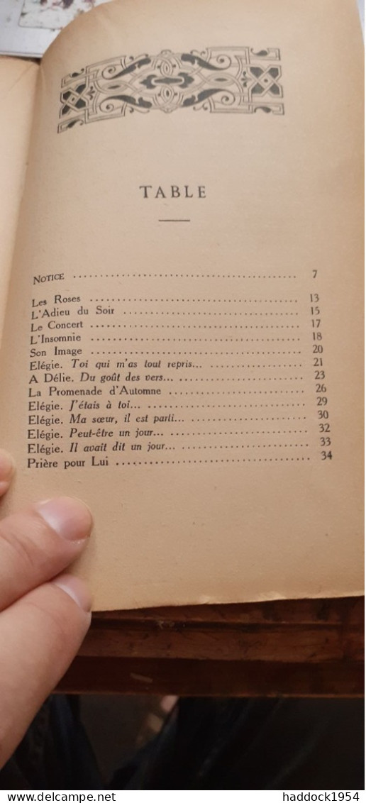 Choix De Poésies MARCELINE DESBORDES-VALMORE Alphonse Lemerre 1944 - Auteurs Français