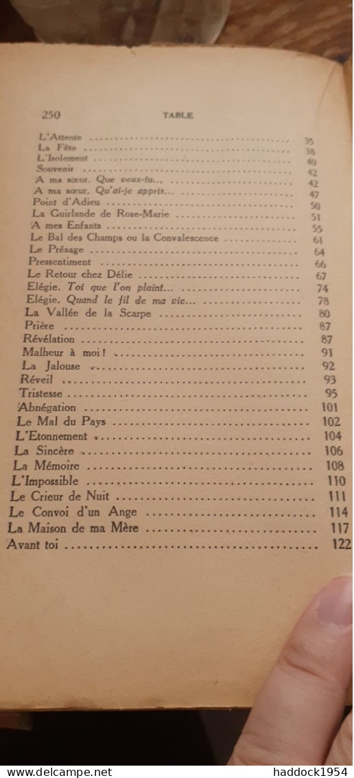 Choix De Poésies MARCELINE DESBORDES-VALMORE Alphonse Lemerre 1944 - Auteurs Français