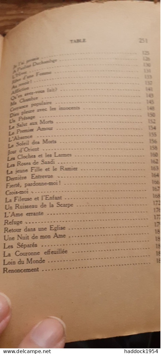 Choix De Poésies MARCELINE DESBORDES-VALMORE Alphonse Lemerre 1944 - Auteurs Français