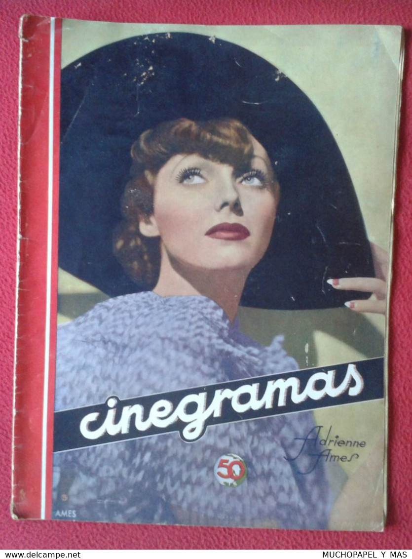 REVISTA MAGAZINE CINEGRAMAS NÚM 42 30 JUNIO DE 1935 ADRIENNE AMES GINGER ROGERS CARLOS GARDEL MIRNA LOY MARLENE DIETRICH - [4] Themen