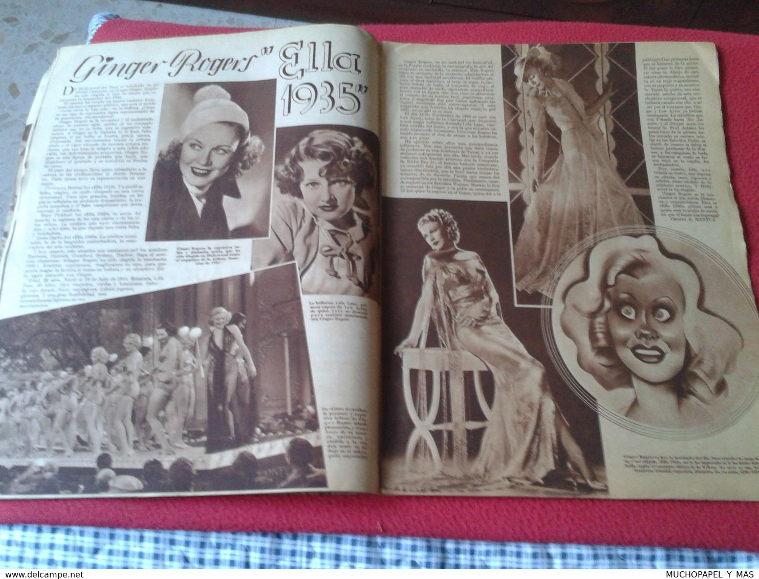 REVISTA MAGAZINE CINEGRAMAS NÚM 42 30 JUNIO DE 1935 ADRIENNE AMES GINGER ROGERS CARLOS GARDEL MIRNA LOY MARLENE DIETRICH