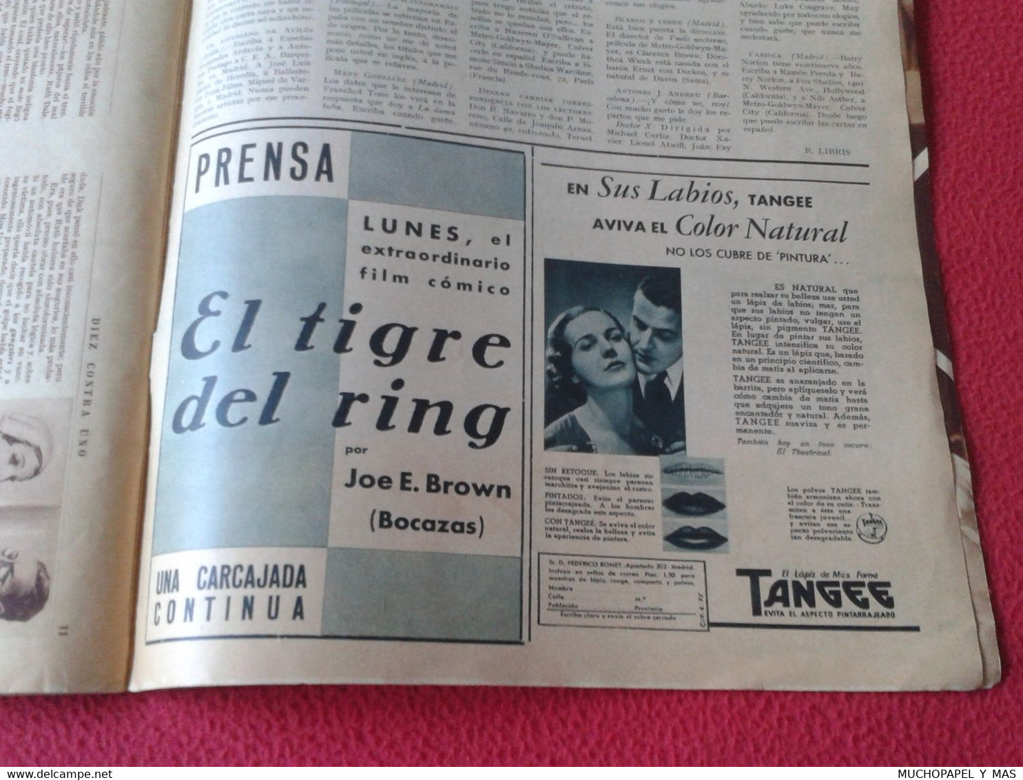 REVISTA MAGAZINE CINEGRAMAS NÚM 42 30 JUNIO DE 1935 ADRIENNE AMES GINGER ROGERS CARLOS GARDEL MIRNA LOY MARLENE DIETRICH