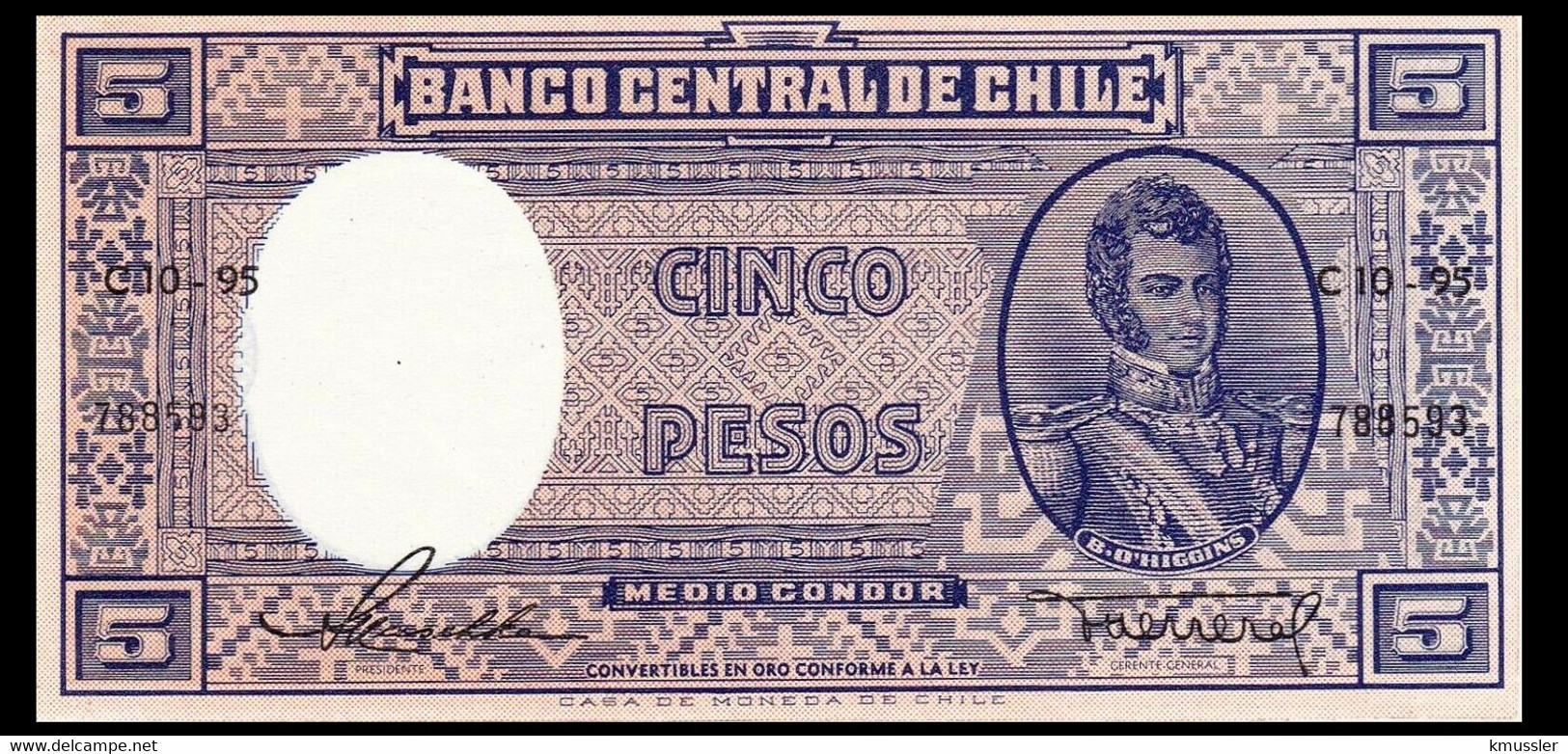 # # # Banknote Aus Chile 5 Pesos (P-110) UNC # # # - Cile